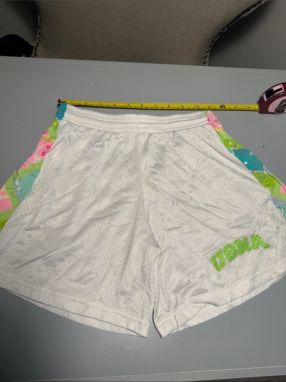 Vintage Y2K USNA Mesh Shorts w/ Authentic Lilly Pulitzer Fabric Panels - Small